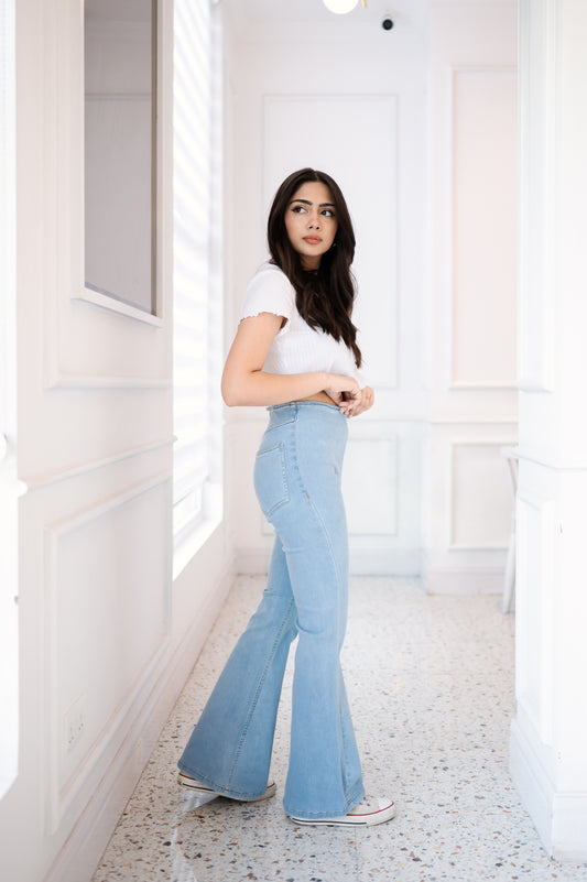 High Waist Flare Leg Jeans