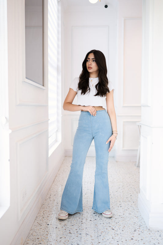 High Waist Flare Leg Jeans