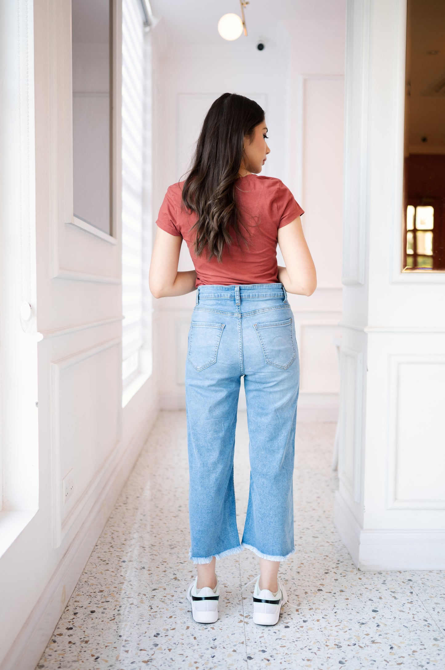 High Waist Wide Leg Crop Jeans